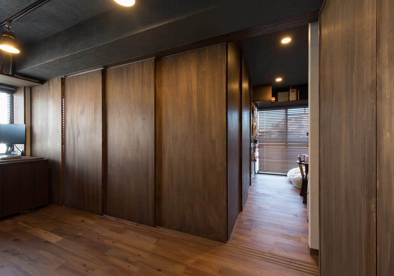 リビングに建具で個室を作成