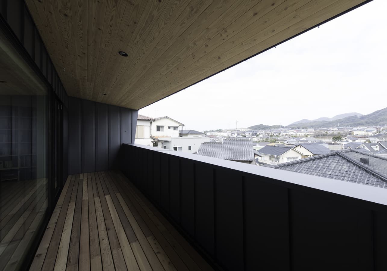 お茶ができるベランダ