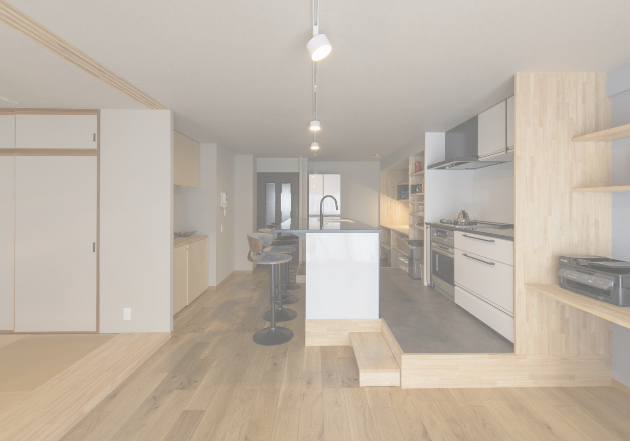 リビングキッチン和室のL