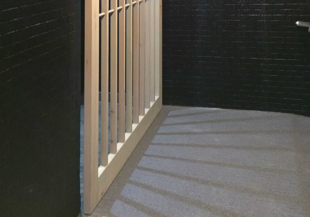 杉格子引戸の影