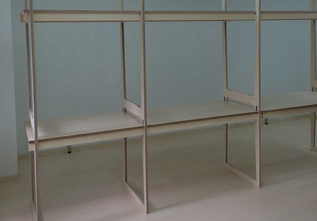 デスクシェルフ組立イメージ